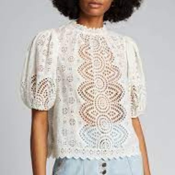 Ulla Johnson Tops - Ulla Johnson Eyelet Puff Sleeve Blouse